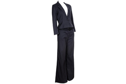 S/S 2002 Marcel Marongiu two piece suit with black lace details / Made in France