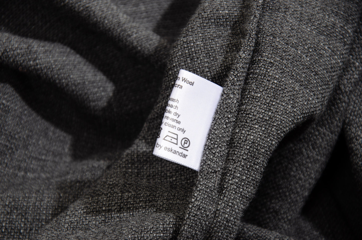 Eskandar grey wool loose draped oversized kimono coat