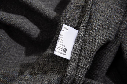 Eskandar grey wool loose draped oversized kimono coat