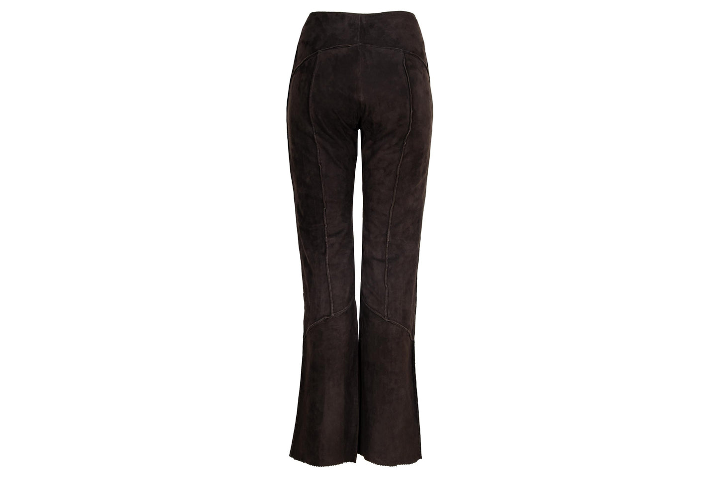 2000s low waisted brown suede corset bootcut pants / Made in Italy