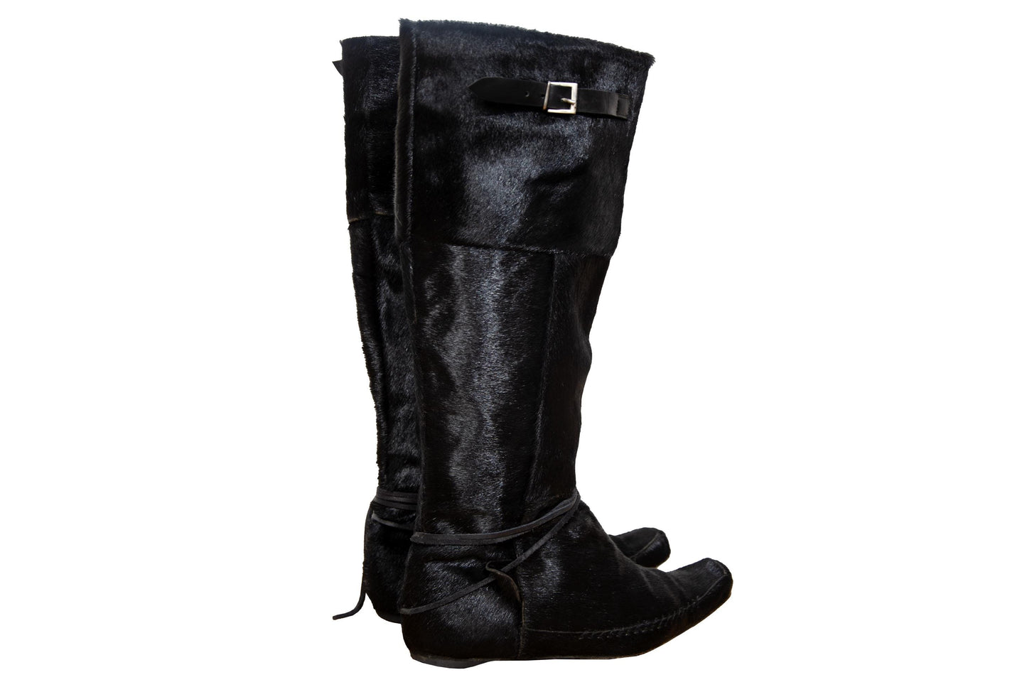 F/W 2005 Marithé + François Girbaud black pony hair tall boots
