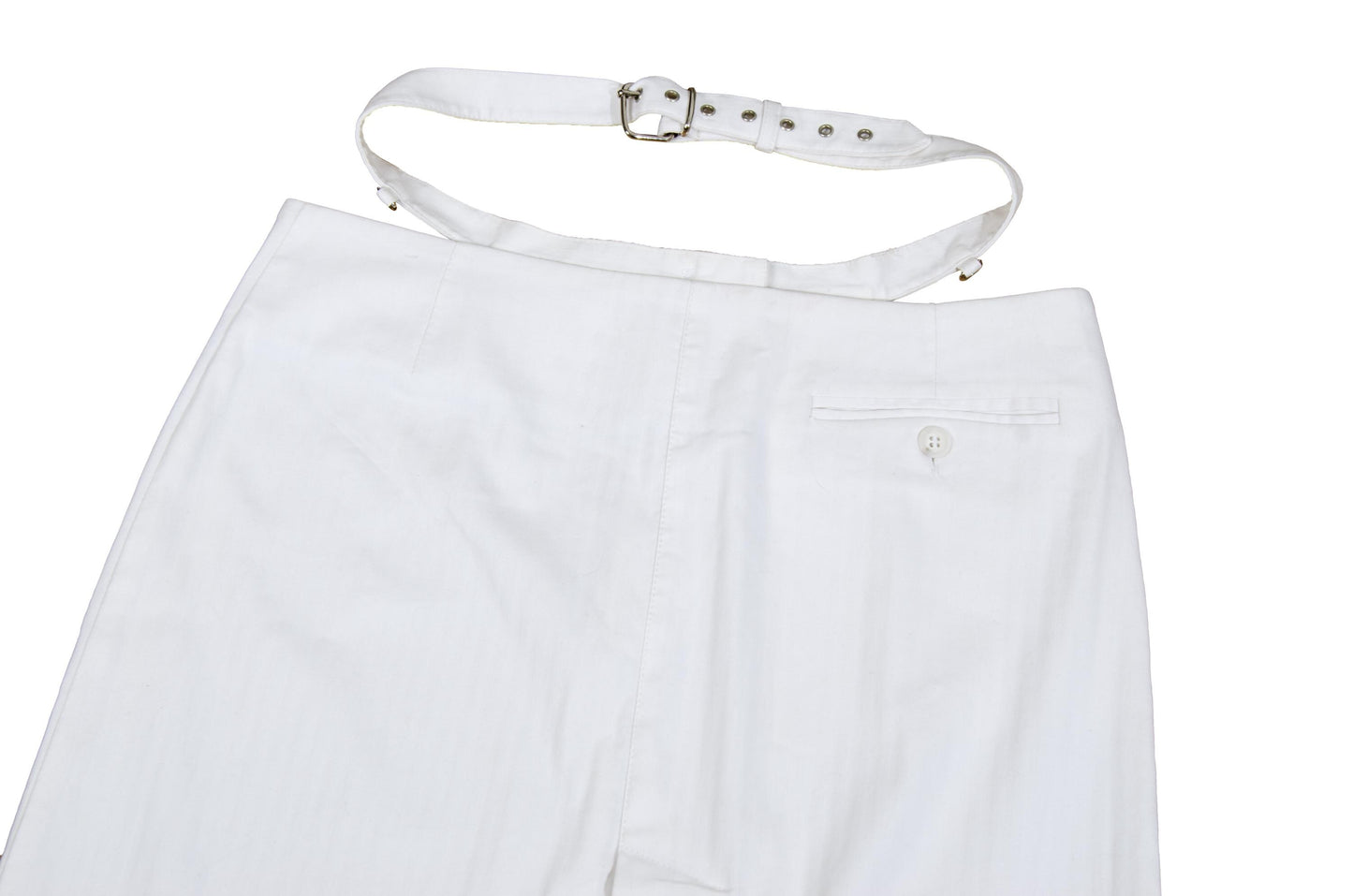 S/S 2003 Simultaneous white midi skirt with cutout integrated belt / Made in Italy