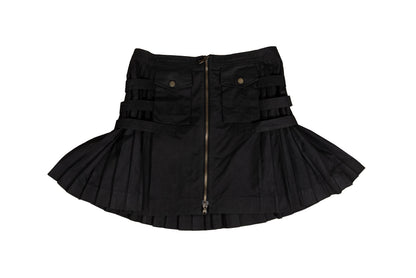 Vintage Antonio Berardi Pleated Mini Skirt Buckle Strap, Military Style