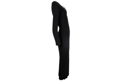 Vintage PierAntonioGaspari black cotton rib knit zip front cardigan / Made in Italy