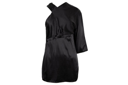 Early 2000s Costume National silk one sleeve avant garde asymmetrical blouse / Made in Italy