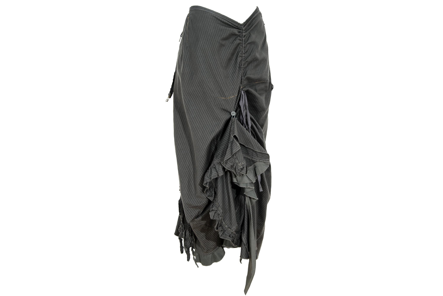 2000s Marithé + François Girbaud deconstructed asymmetrical v-shape waist skirt / Made in Italy