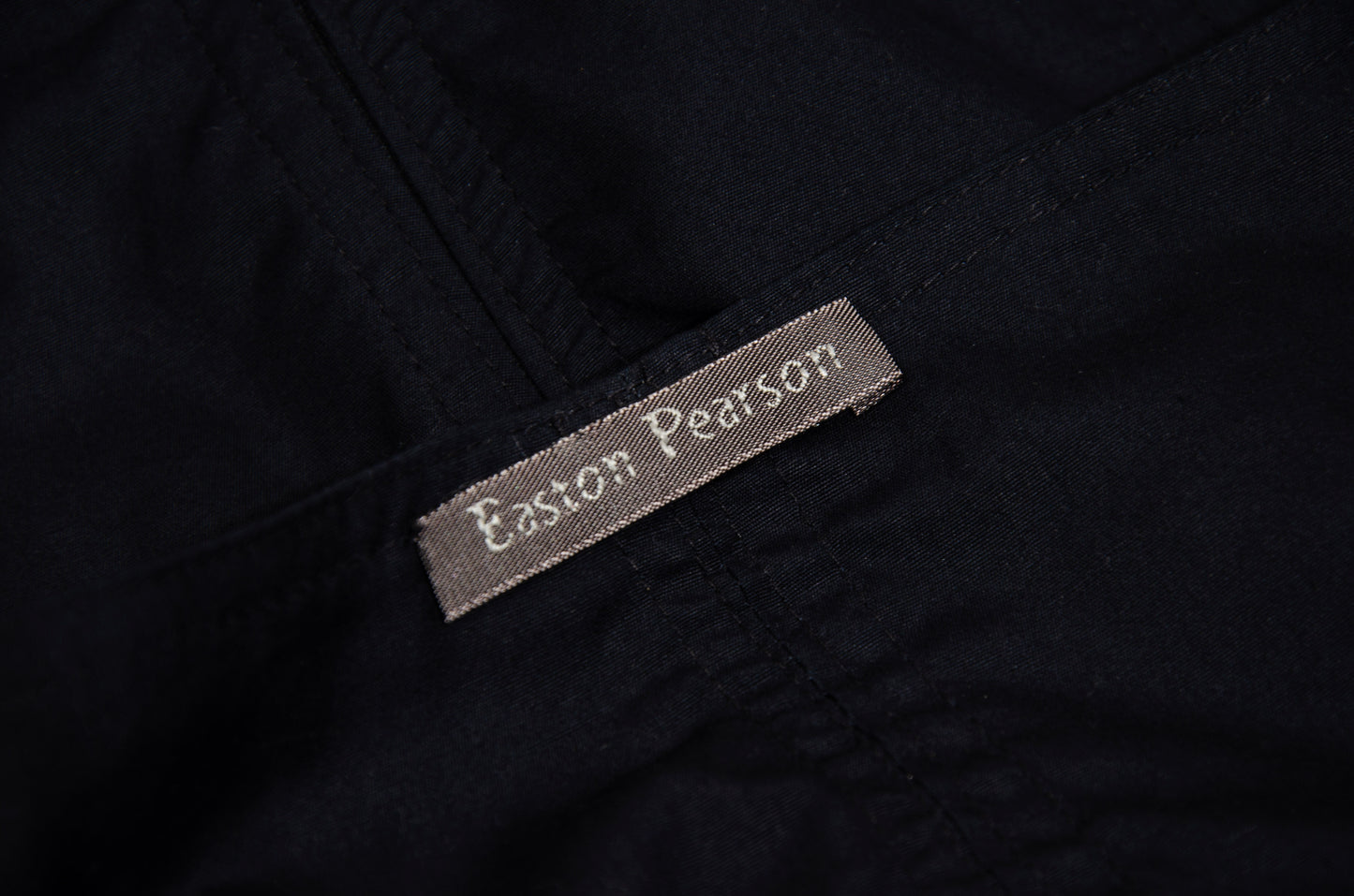 Vintage Easton Pearson black cotton corset inspired lace-up blouse with zip back opening
