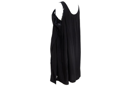Vintage Japanese brand 100% silk experimental lingerie inspired deconstructed slip dress with asymmetrical lace panels