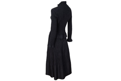 Vintage Akihiko Izukura silk permanent pleats shirt and skirt two piece set