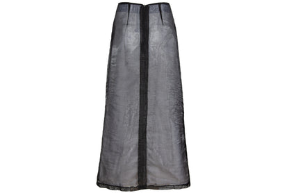 F/W 2000 Amaya Arzuaga linen blenc sheer cargo pocket skirt - Made in Spain