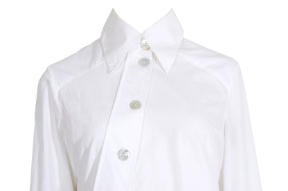 F/W 2000 Pascal Humbert asymmetrical white button up poplin shirt - Made in France
