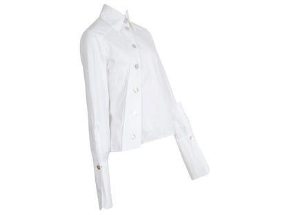 F/W 2000 Pascal Humbert asymmetrical white button up poplin shirt - Made in France