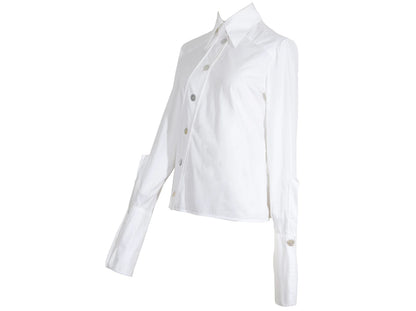 F/W 2000 Pascal Humbert asymmetrical white button up poplin shirt - Made in France