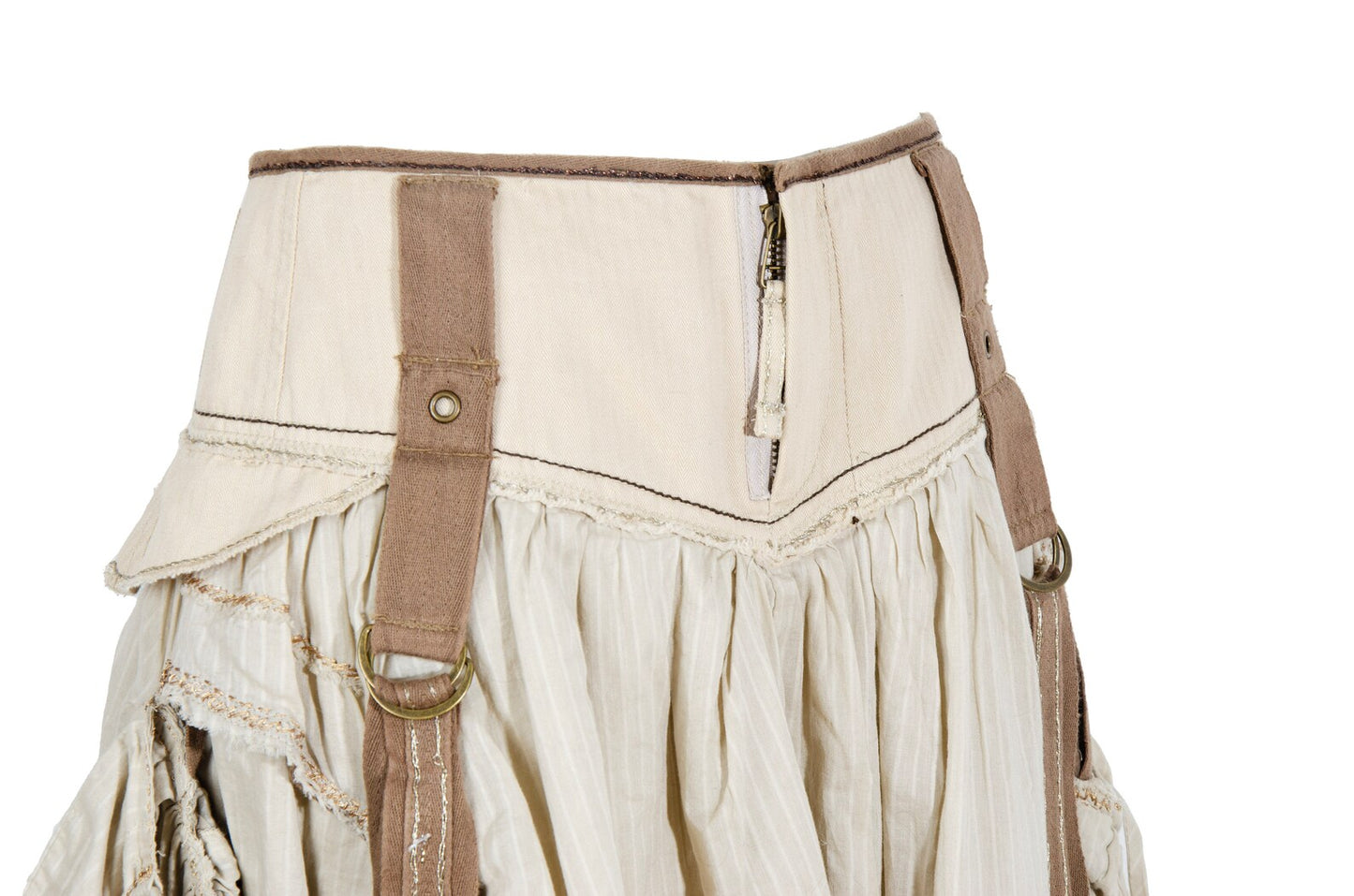 2000s Marithé + François Girbaud harness striped cotton skirt - Made in Italy