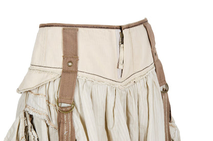 2000s Marithé + François Girbaud harness striped cotton skirt - Made in Italy