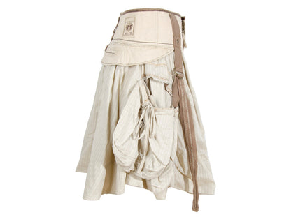 2000s Marithé + François Girbaud harness striped cotton skirt - Made in Italy