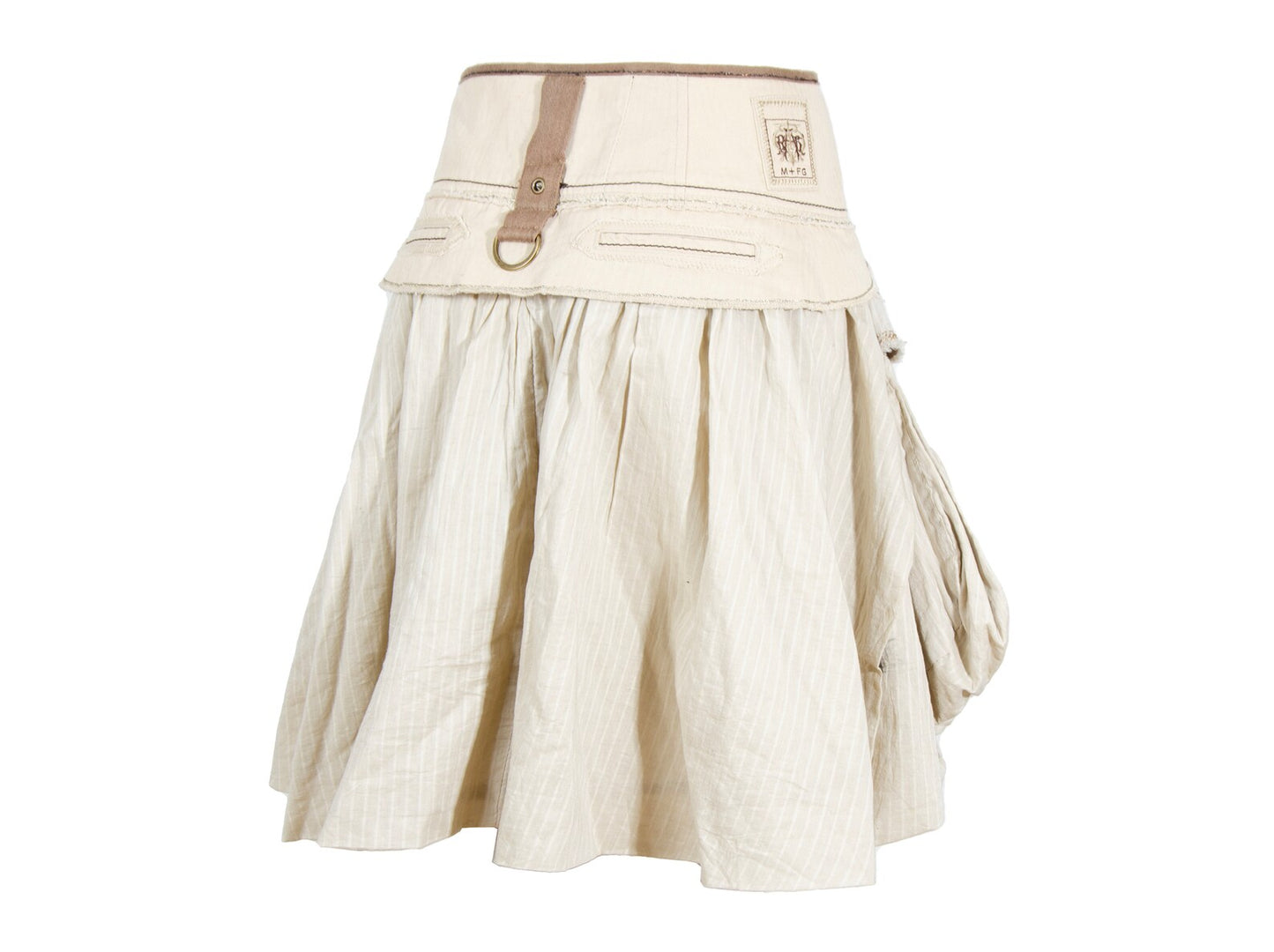 2000s Marithé + François Girbaud harness striped cotton skirt - Made in Italy