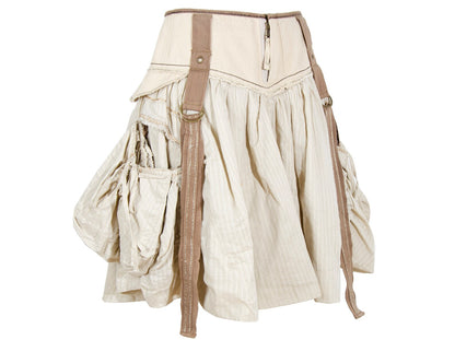 2000s Marithé + François Girbaud harness striped cotton skirt - Made in Italy