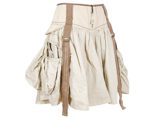 2000s Marithé + François Girbaud harness striped cotton skirt - Made in Italy
