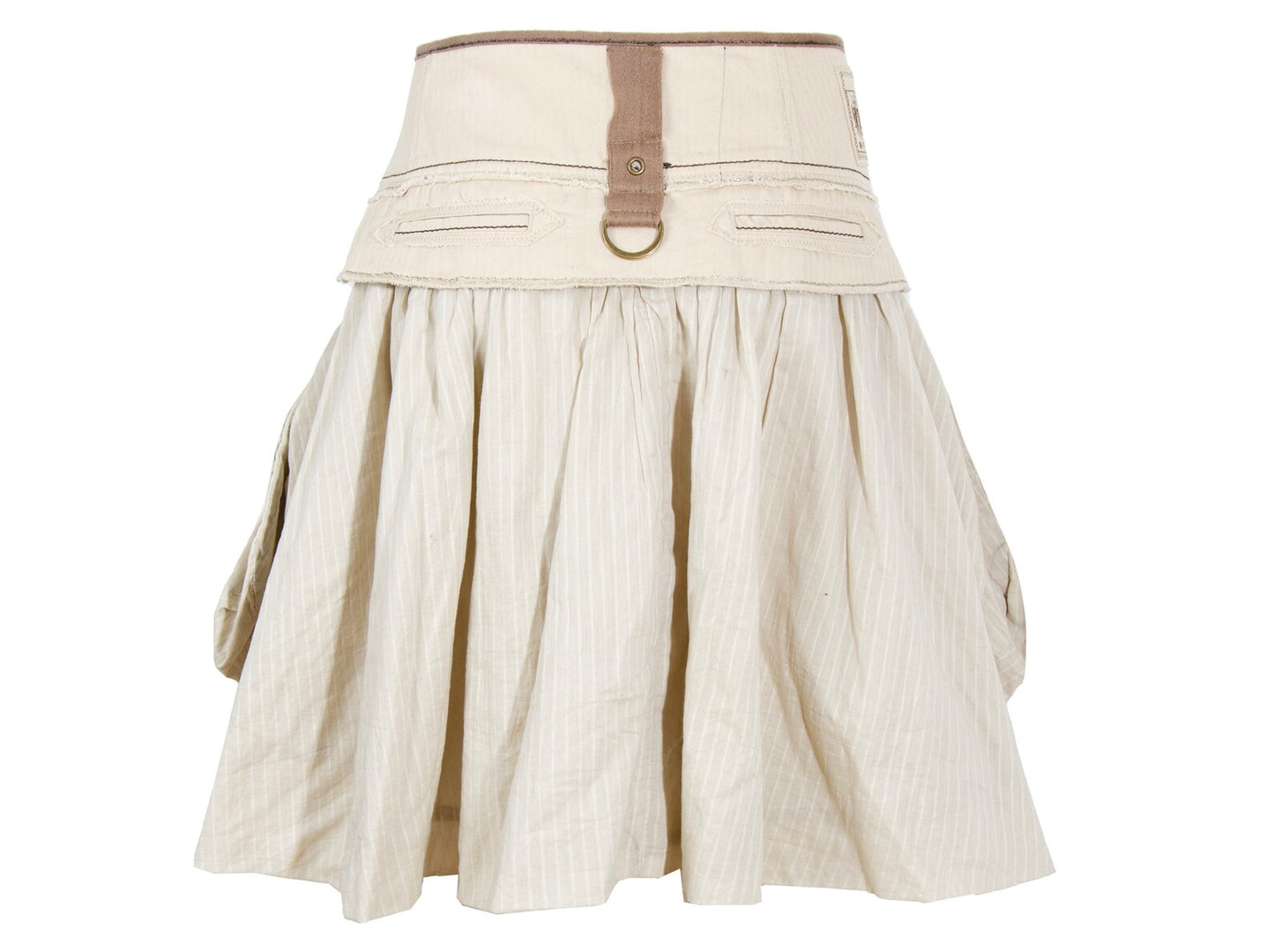 2000s Marithé + François Girbaud harness striped cotton skirt - Made in Italy