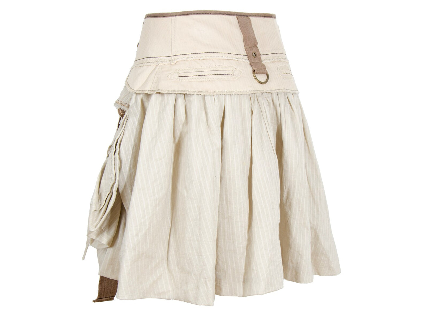 2000s Marithé + François Girbaud harness striped cotton skirt - Made in Italy