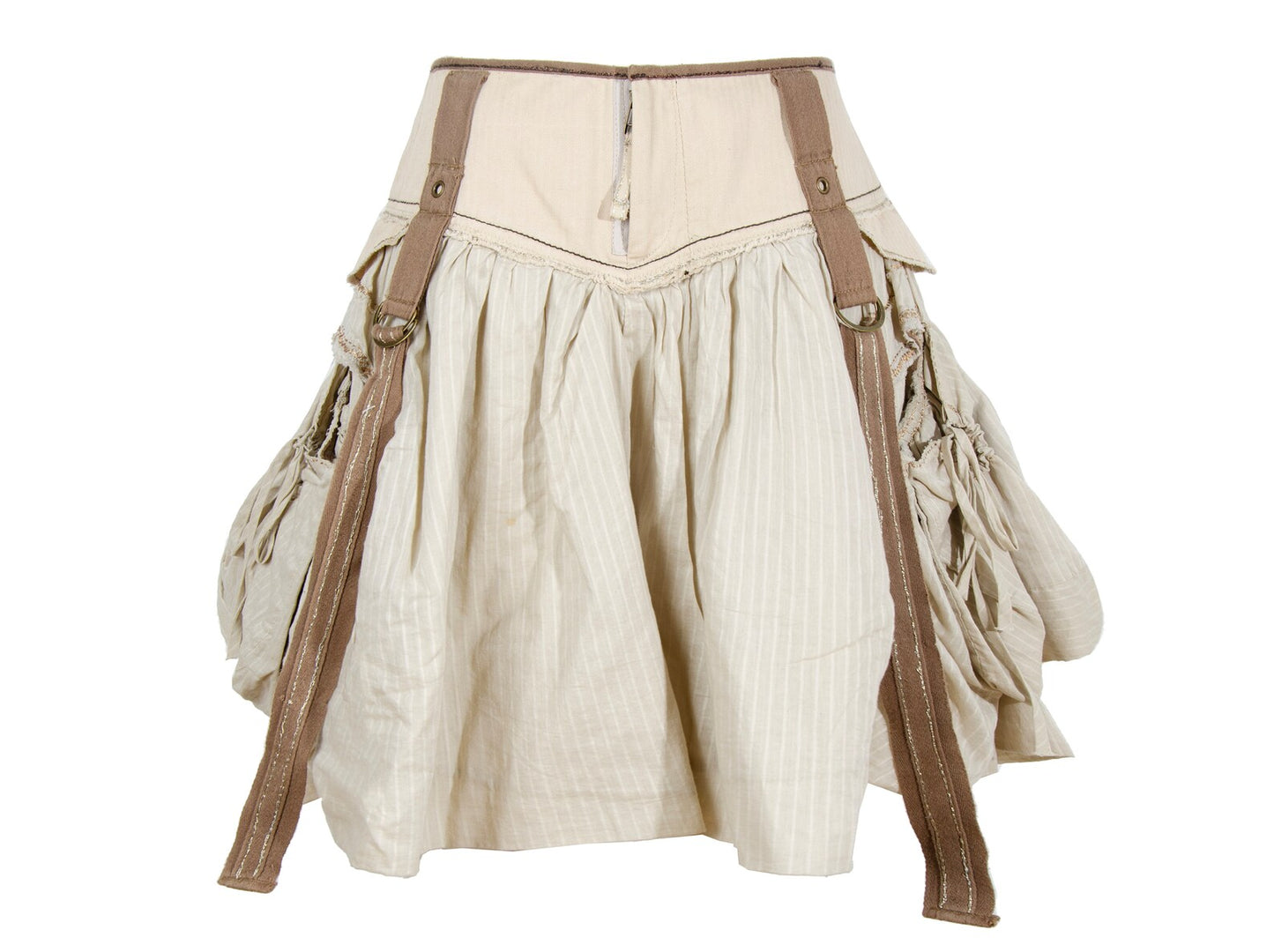2000s Marithé + François Girbaud harness striped cotton skirt - Made in Italy