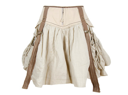 2000s Marithé + François Girbaud harness striped cotton skirt - Made in Italy