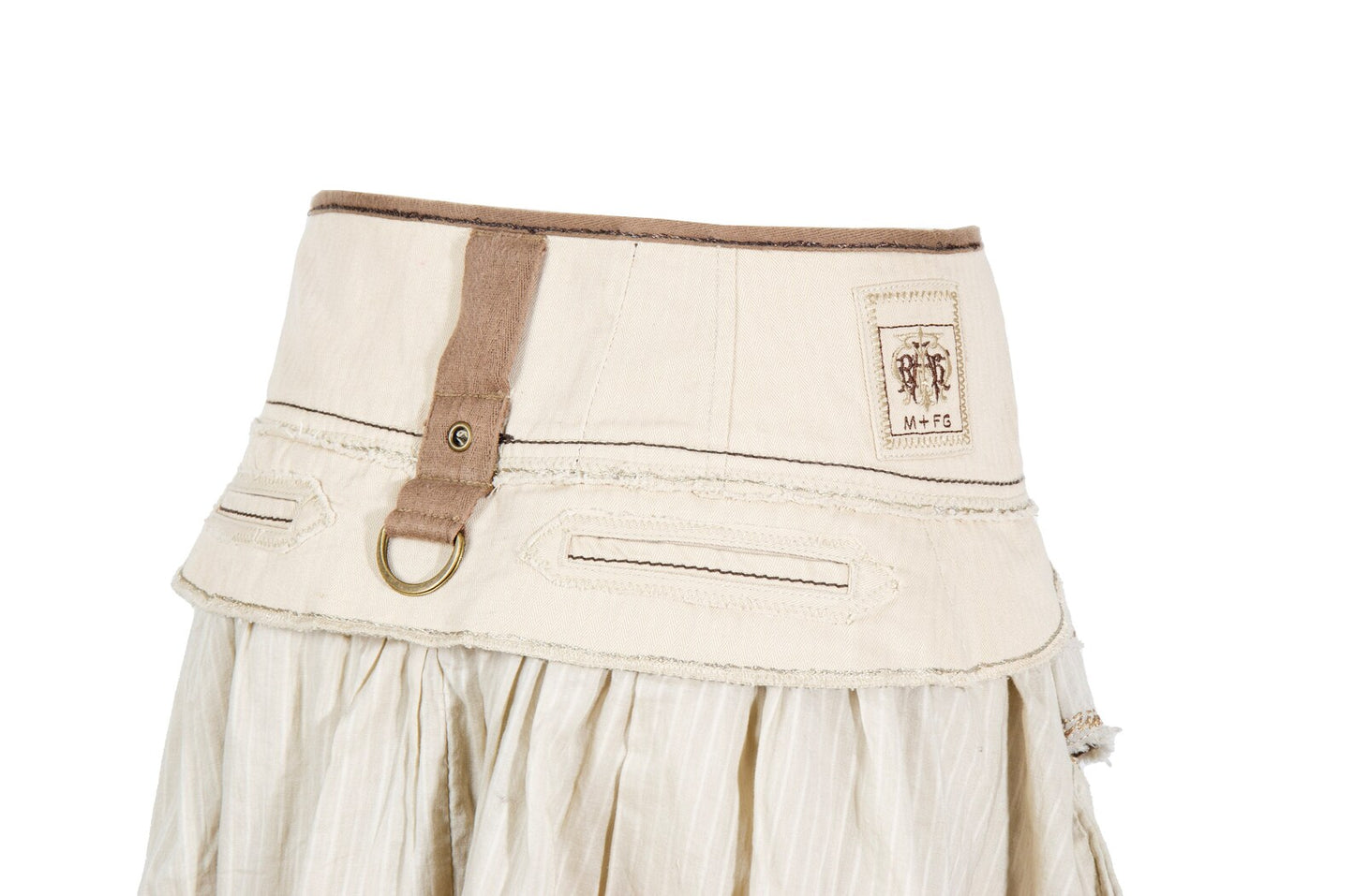 2000s Marithé + François Girbaud harness striped cotton skirt - Made in Italy