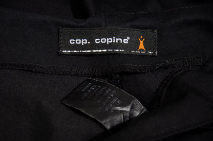 2000s Cop Copine black minimalist wrap overskirt pants - Made in France