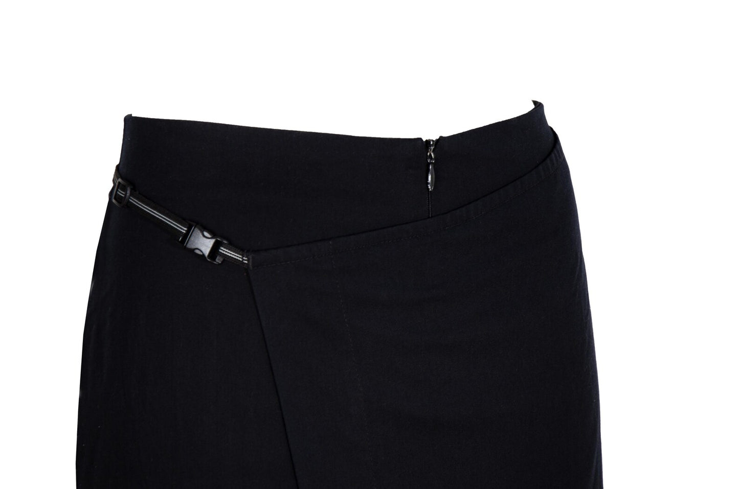 2000s Cop Copine black minimalist wrap overskirt pants - Made in France