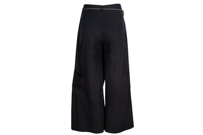 2000s Cop Copine black minimalist wrap overskirt pants - Made in France