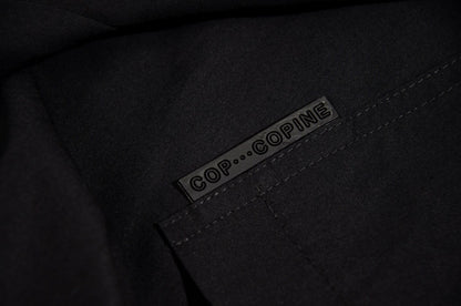 2000s Cop Copine black minimalist wrap overskirt pants - Made in France