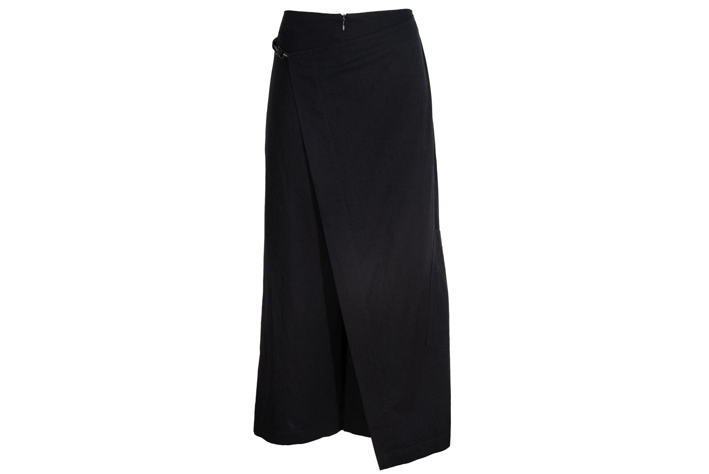 2000s Cop Copine black minimalist wrap overskirt pants - Made in France