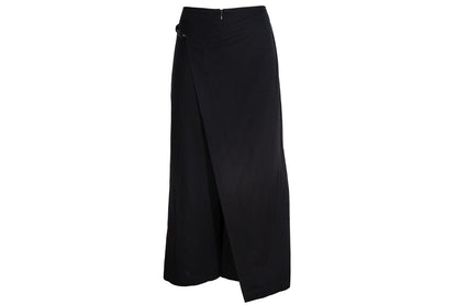 2000s Cop Copine black minimalist wrap overskirt pants - Made in France