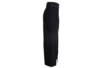 2000s Cop Copine black minimalist wrap overskirt pants - Made in France