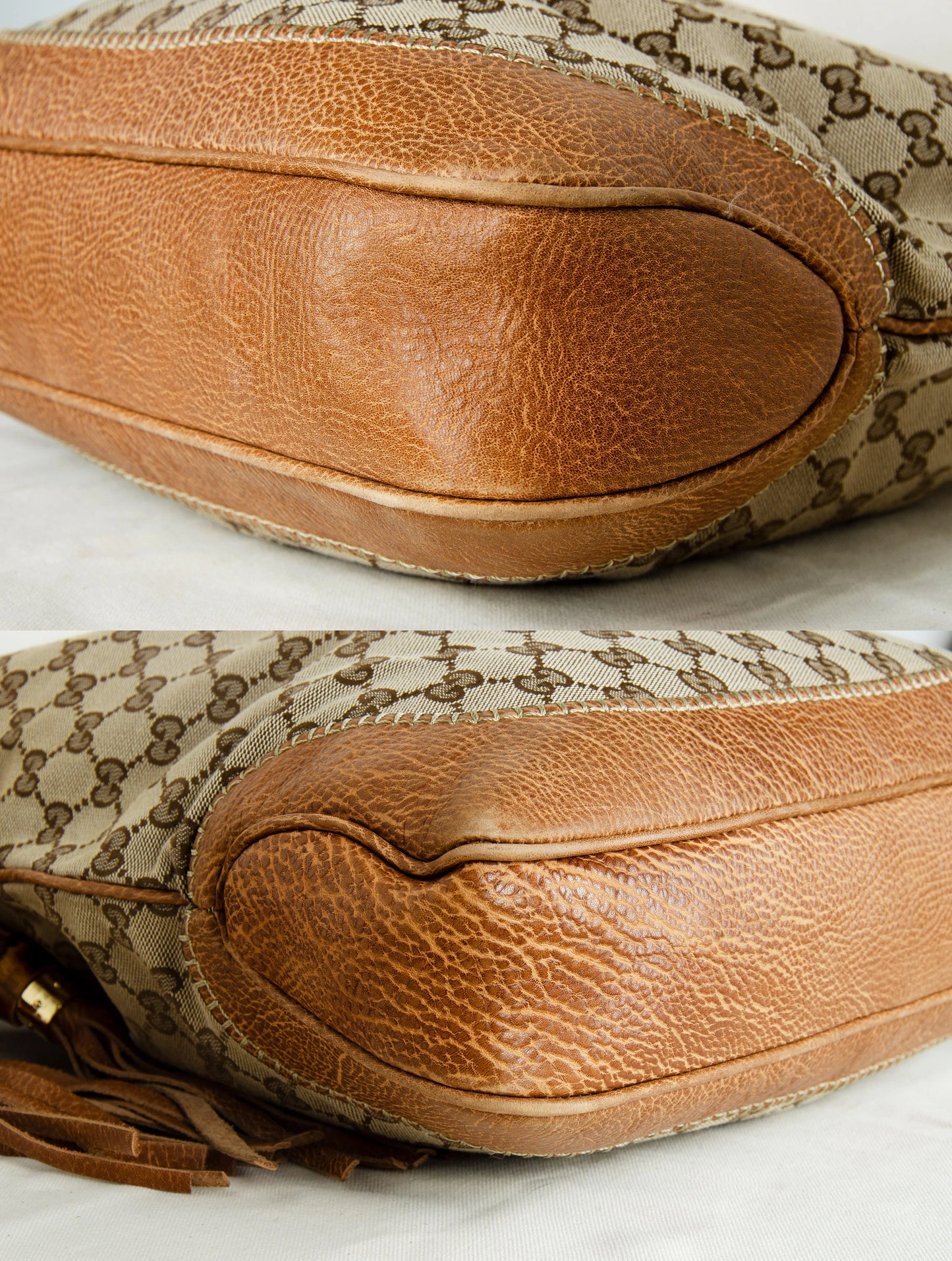 Vintage Gucci New Jackie hobo bag / Gucci GG monogram canvas leather Jackie bag