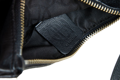 1990s Gaultier bull piercing black leather small handbag