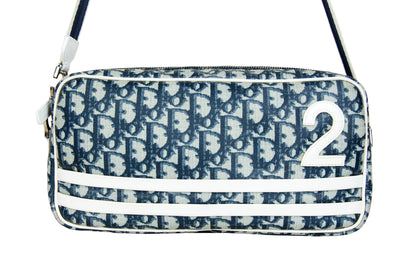 2001 Dior monogram shoulder bag / Vintage Dior 2000s John Galliano trotter coated canvas bag