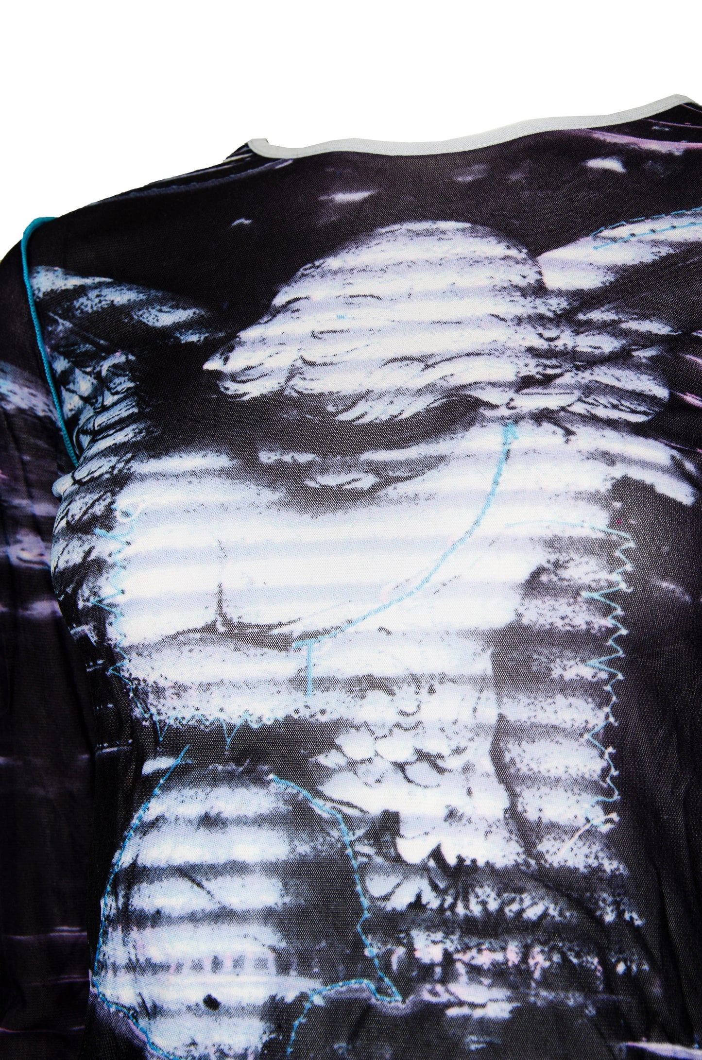 Cop Copine angel print long sleeves mesh top