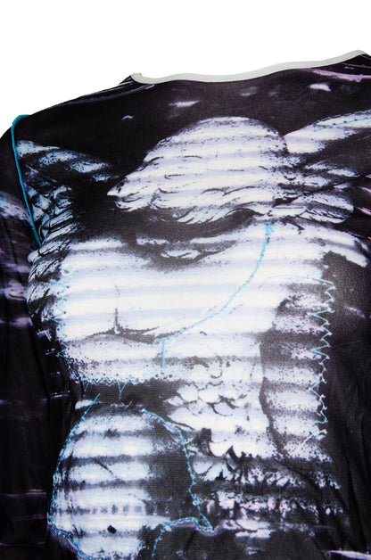 Cop Copine angel print long sleeves mesh top
