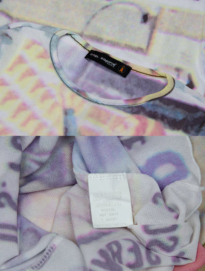 Cop Copine postal service print mesh top