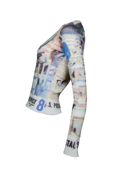 Cop Copine postal service print mesh top