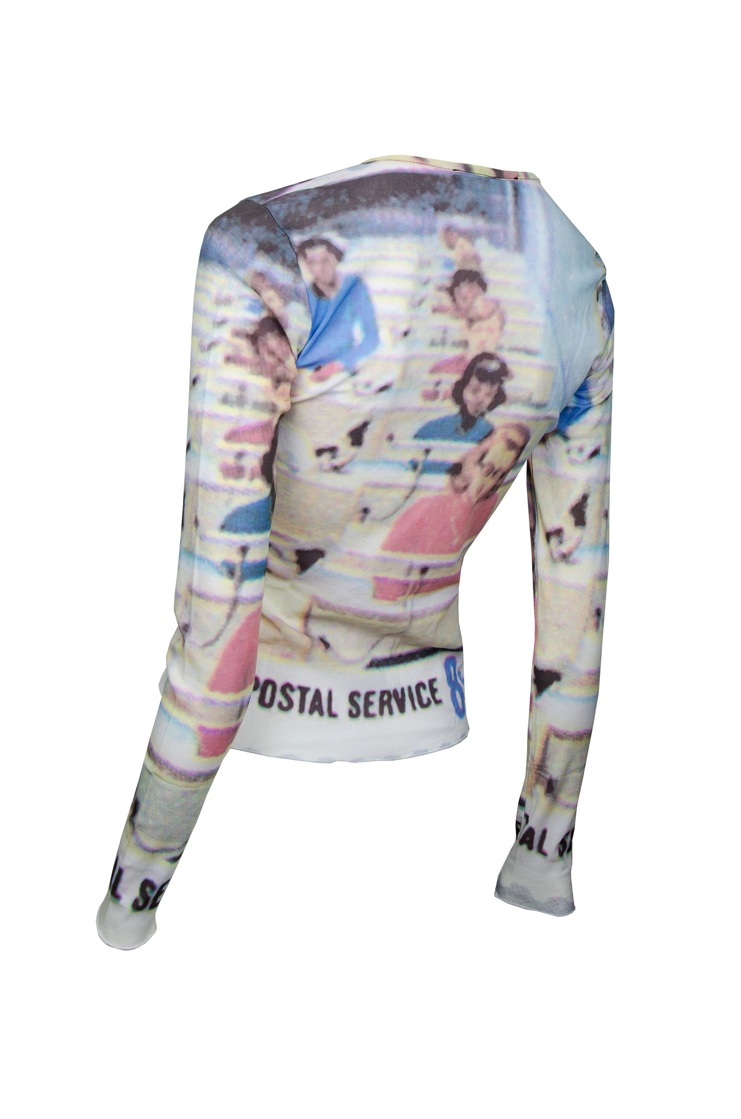 Cop Copine postal service print mesh top