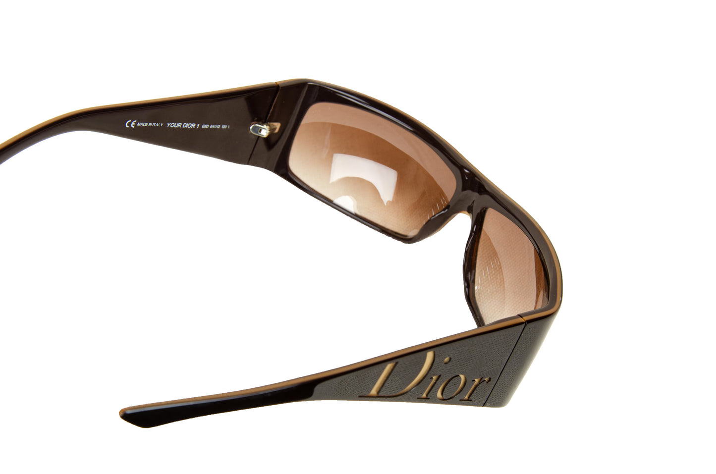 2000s Dior Your Dior 1 sunglasses / Brown wrap style Y2K Dior sunglasses