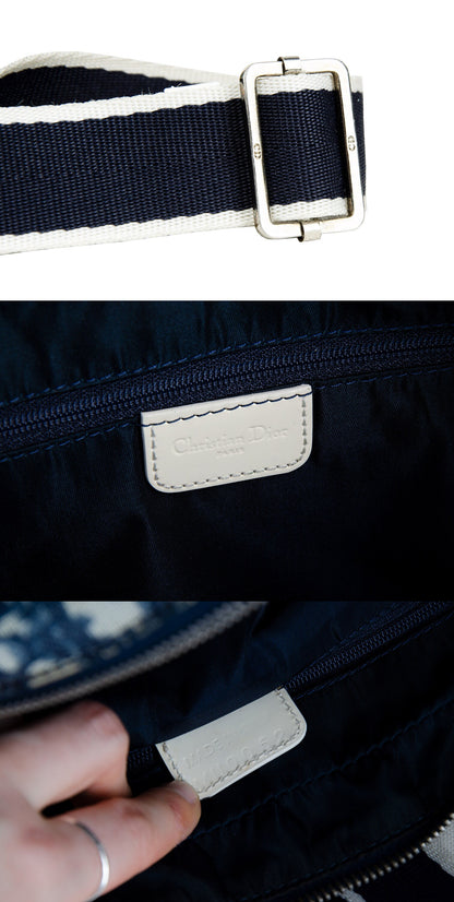 2001 Dior monogram shoulder bag / Vintage Dior 2000s John Galliano trotter coated canvas bag