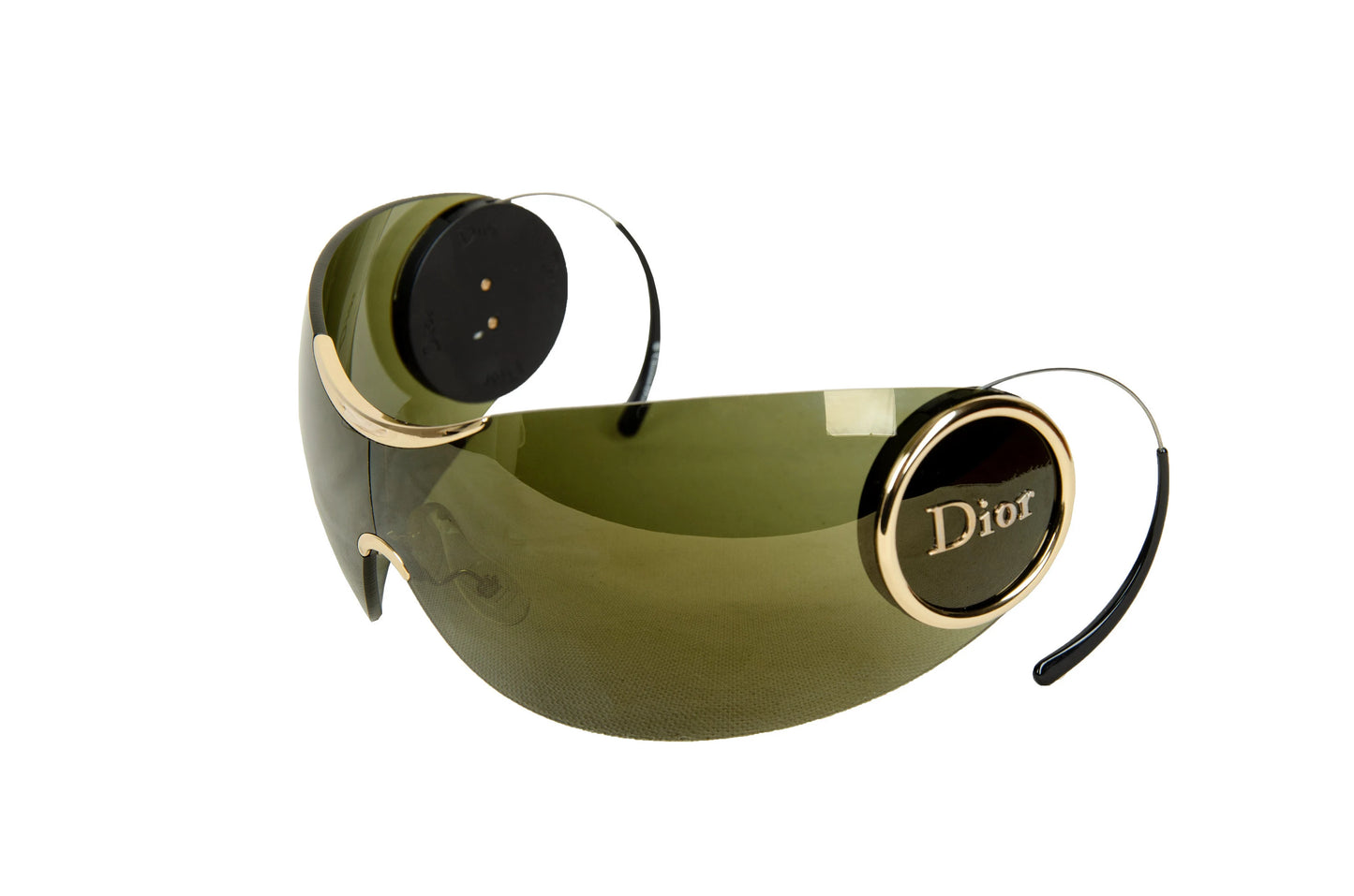2000s Dior Galliano era Sport 2 shield sunglasses with retractable temples