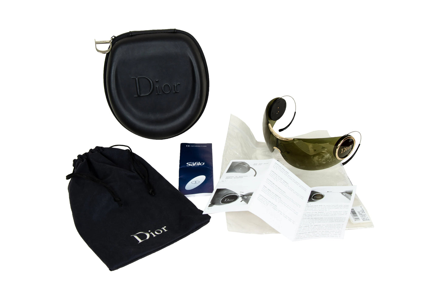 2000s Dior Galliano era Sport 2 shield sunglasses with retractable temples