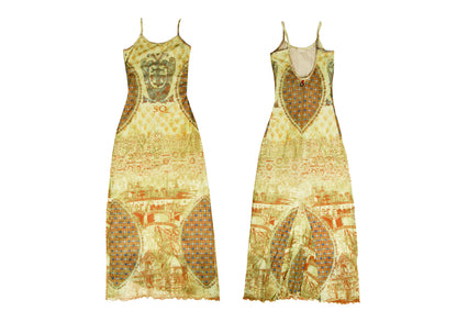 Save The Queen sheer mesh baroque print dress