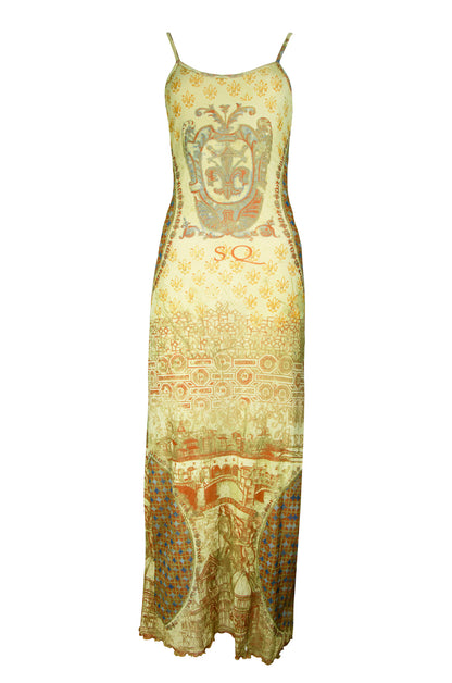 Save The Queen sheer mesh baroque print dress