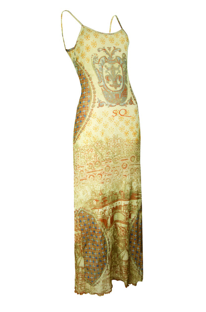 Save The Queen sheer mesh baroque print dress